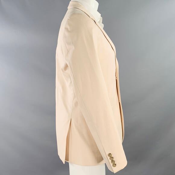 CALVIN KLEIN COLLECTION Size 38 Cream Cotton Blend Notch Lapel Sport Coat - Picture 2 of 9